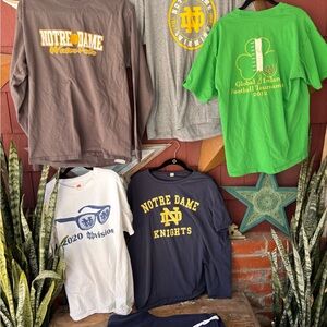 Lot of 5 Notre Dame Water Polo Football Knights Shirts XL & Sweat Pants Men’s XL